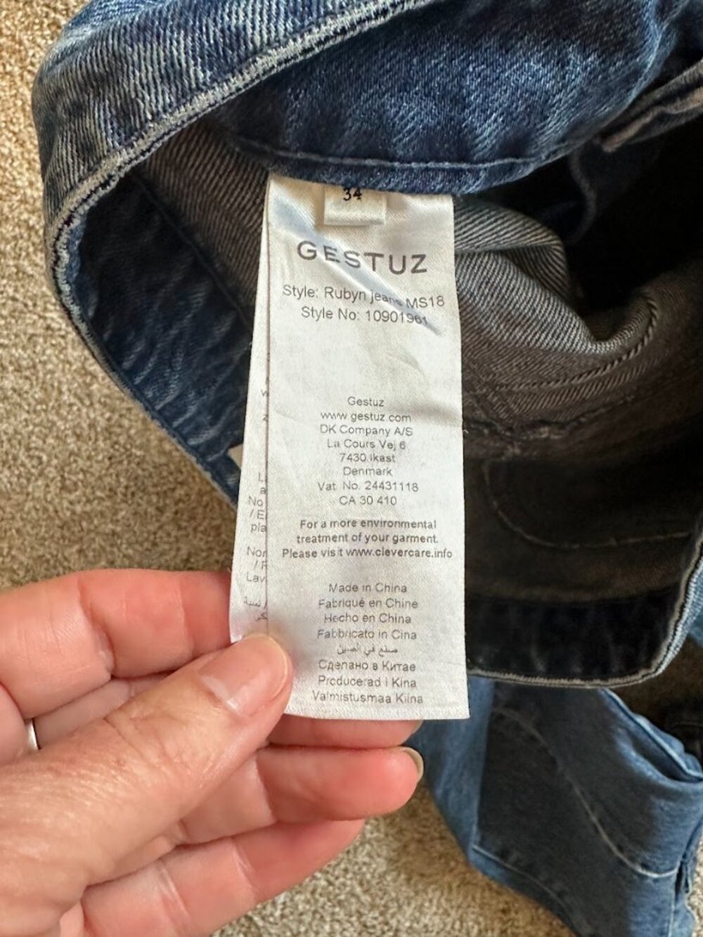 Gestuz Rubyn Denim Inseam 25" Waist 26" - Picture 6 of 6